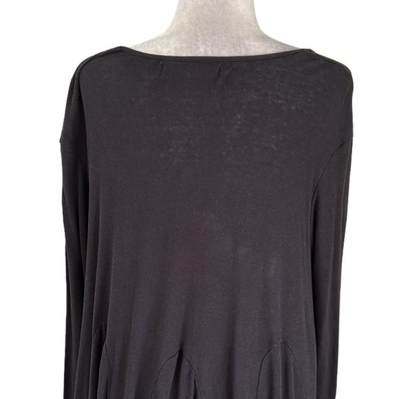 Free People Black Long Sleeve Swing Trapeze Linen Cotton Blend Mini Dress - S - Picture 6 of 11